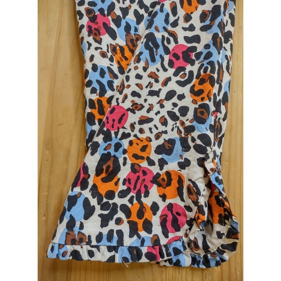 Sara Campbell The Sheri Pant Womens Medium Mini Hem Ruffle Animal Print Colorful - Picture 9 of 10
